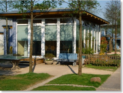 Das Gemeinschaftshaus der Selbstbausiedlung in Lünen Am Calversbach